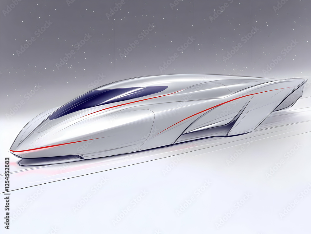 Obraz premium Futuristic High-Speed Train Illustration