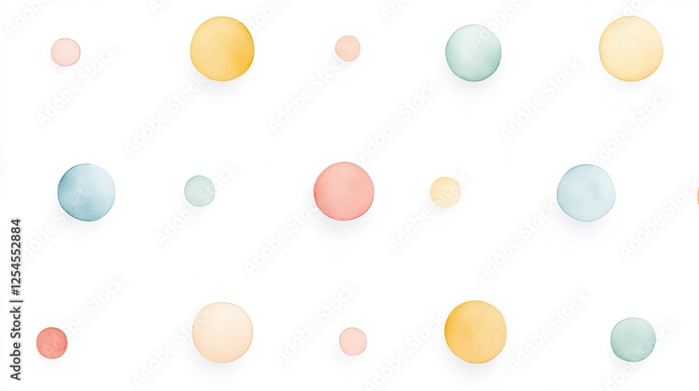Colorful abstract circles on a white background, creating a playful and modern design