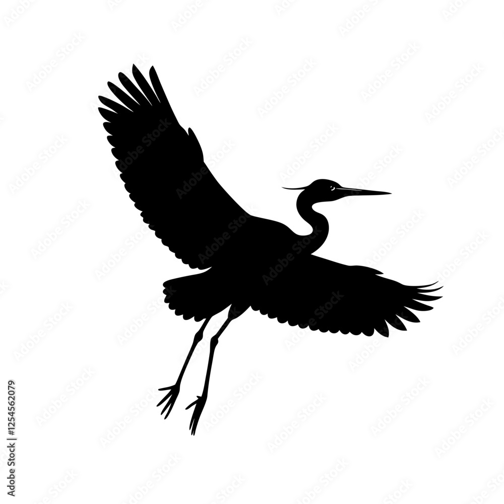 Fototapeta premium Heron silhouette on white background