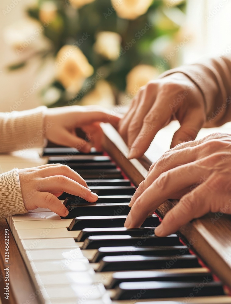 Obraz premium Child Learning Piano