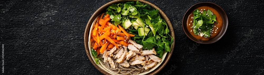 Soba Noodle Salad Served in a Taco Shell Topped with a Colorful Medley of Fresh Vegetables Creating a Harmonious Fusion of Asian and Mexican Cuisines in a Nutritious and Delightful Dish Soba Noodle Salad Served in a Taco Shell Topped with a Colorful Medley of Fresh Vegetables Creating a Harmonious Fusion of Asian and Mexican Cuisines in a Nutritious and Delightful Dish