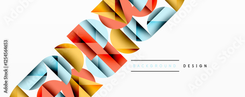 Abstract geometric pattern with intersecting circles and triangles in gradients. The high-contrast composition creates depth and a dynamic, modern aesthetic