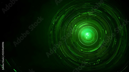 Abstract Green Tech Circular Illustration
