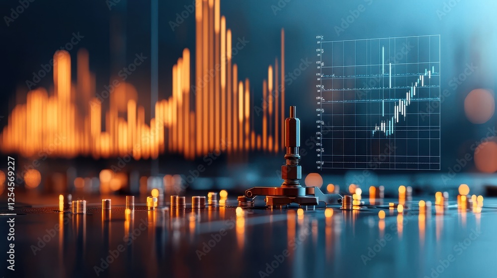 Vibrant financial market graphs and charts showcasing energy production data economic growth trends and investment insights Vibrant financial market graphs and charts showcasing energy production data economic growth trends and investment insights