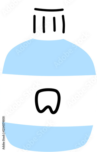 mouthwash bottle dental care illustration 
