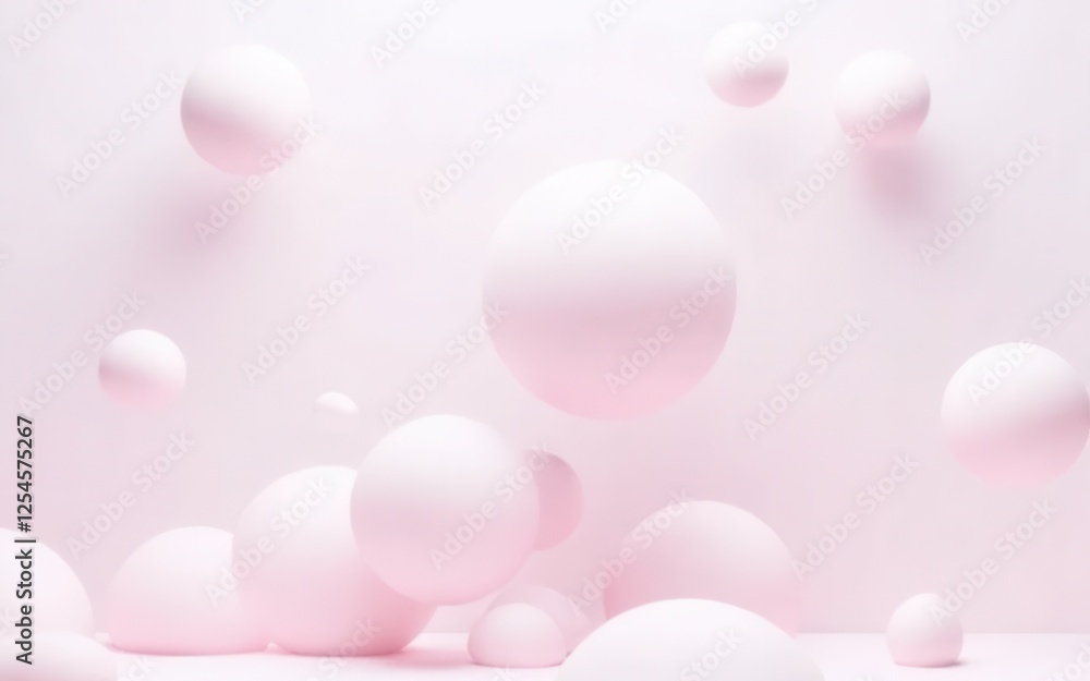 Soft Pink Floating Spheres on a Light Neutral Background Soft Pink Floating Spheres on a Light Neutral Background