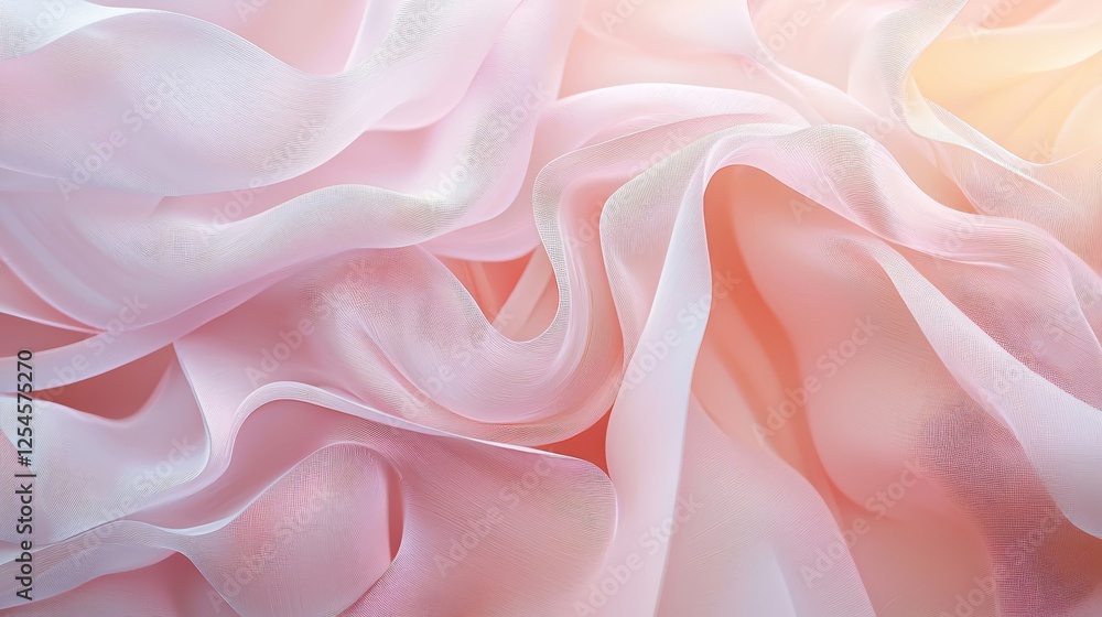Delicate pink fabric waves in soft light creating a dreamy and romantic abstract background Delicate pink fabric waves in soft light creating a dreamy and romantic abstract background