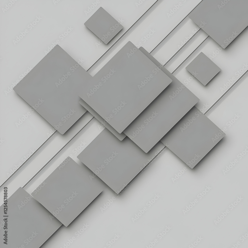 Obraz premium Abstract 3D Grey Square Background Illustration