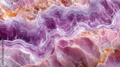 Wallpaper Mural Beautiful close-up of polished agate stone displaying vibrant purple and orange layers Torontodigital.ca