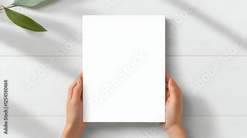 Wallpaper Mural White Paper Mockup Illustration on Wooden Background Torontodigital.ca