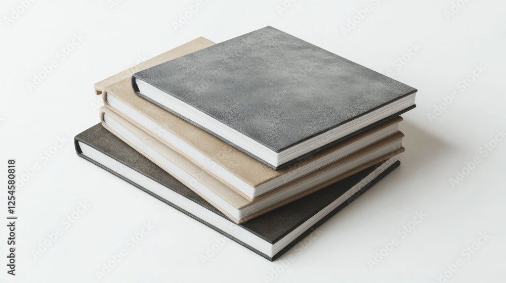 Stack of hardcover books on white background; design mockup Stack of hardcover books on white background; design mockup