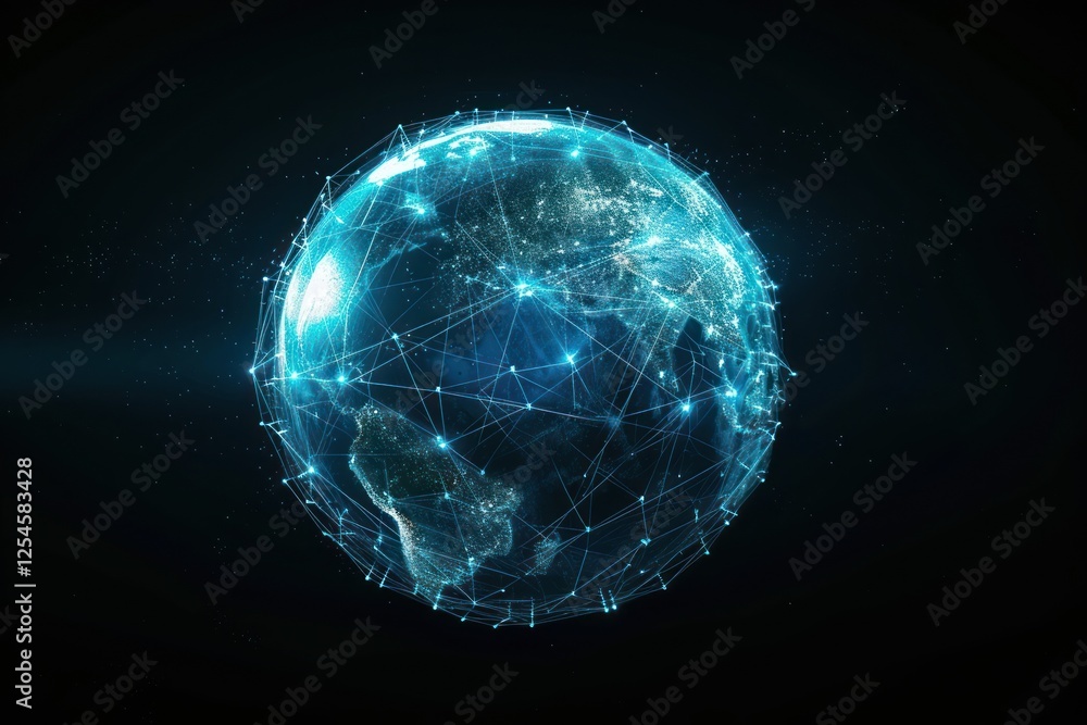 Obraz premium Futuristic glowing sphere planet.