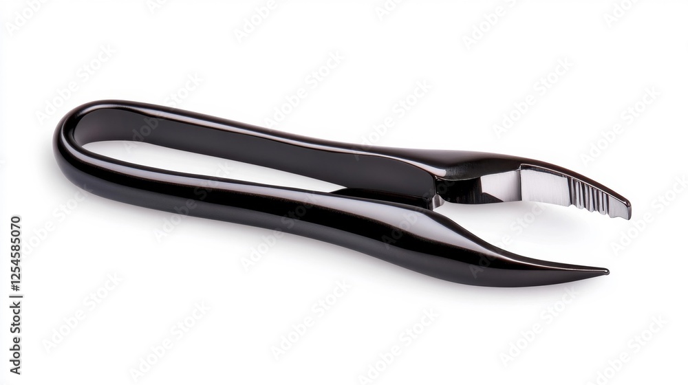 Sleek Black Tongs on White Background for Precision Work. Generative AI Sleek Black Tongs on White Background for Precision Work. Generative AI
