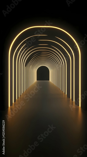 Golden Archway 3D Background