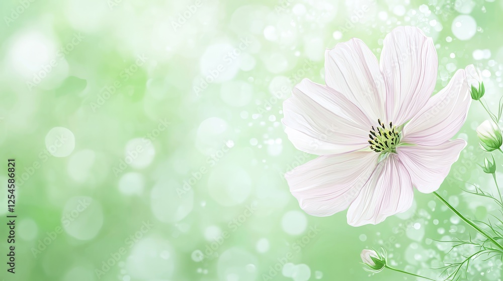Closeup of a pink flower blossom on lush green background, vibrant display of nature's beauty Closeup of a pink flower blossom on lush green background, vibrant display of nature's beauty