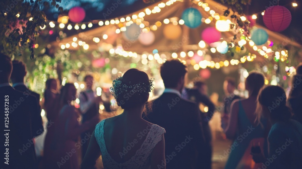 Naklejka premium Enchanted Evening: A Night of Celebration Under the Stars
