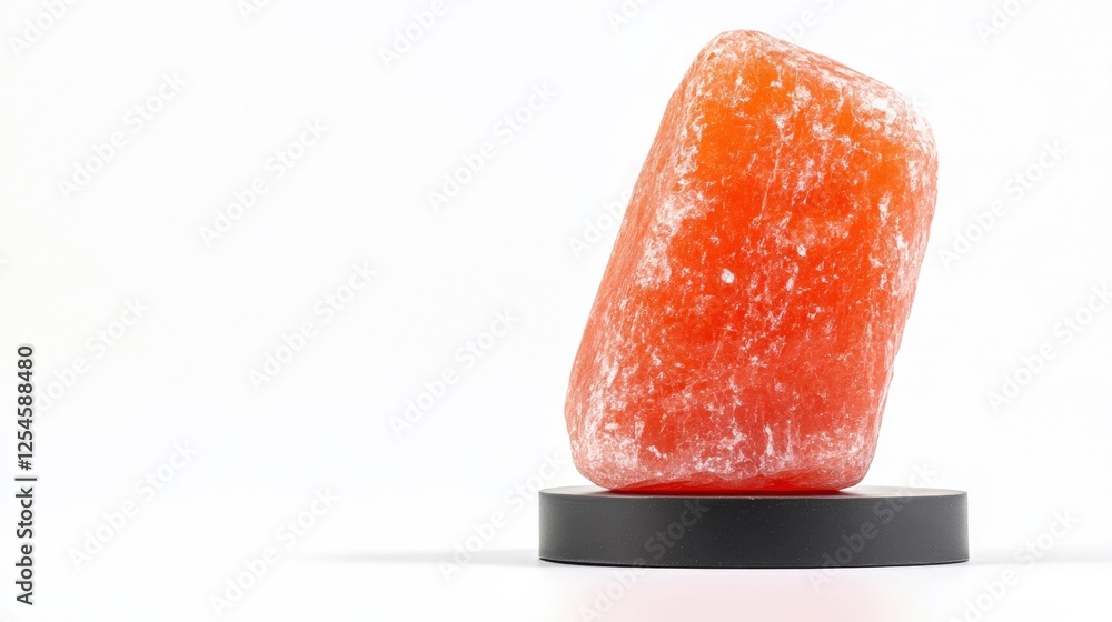 Himalayan salt block isolated on white background for cooking or decoration. Generative AI Himalayan salt block isolated on white background for cooking or decoration. Generative AI