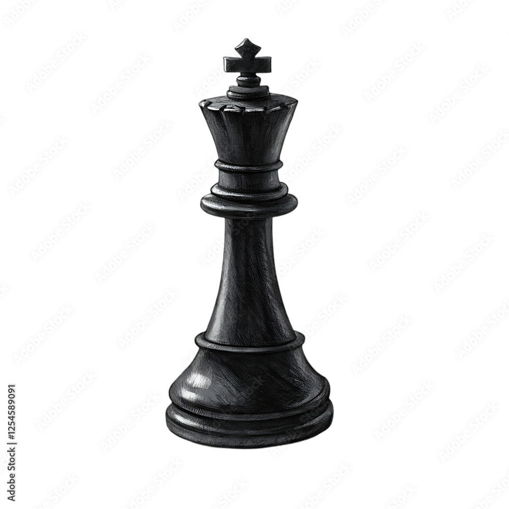 Black chess king vector illustration isolated on white. The high quality chess king on white Black chess king vector illustration isolated on white. The high quality chess king on white