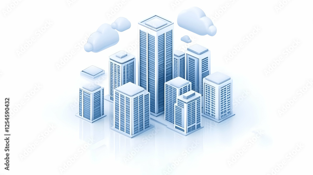 Fototapeta premium Isometric Cityscape 3D Illustration