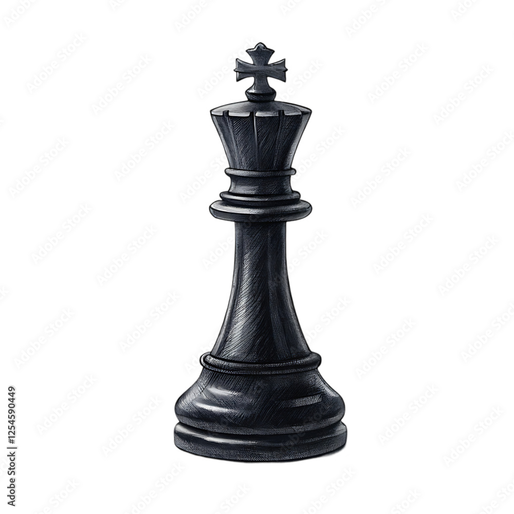 Black chess king vector illustration isolated on white. The high quality chess king on white Black chess king vector illustration isolated on white. The high quality chess king on white