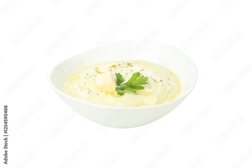 PNG, Mashed potatoes in bowl, isolated on white background PNG, Mashed potatoes in bowl, isolated on white background