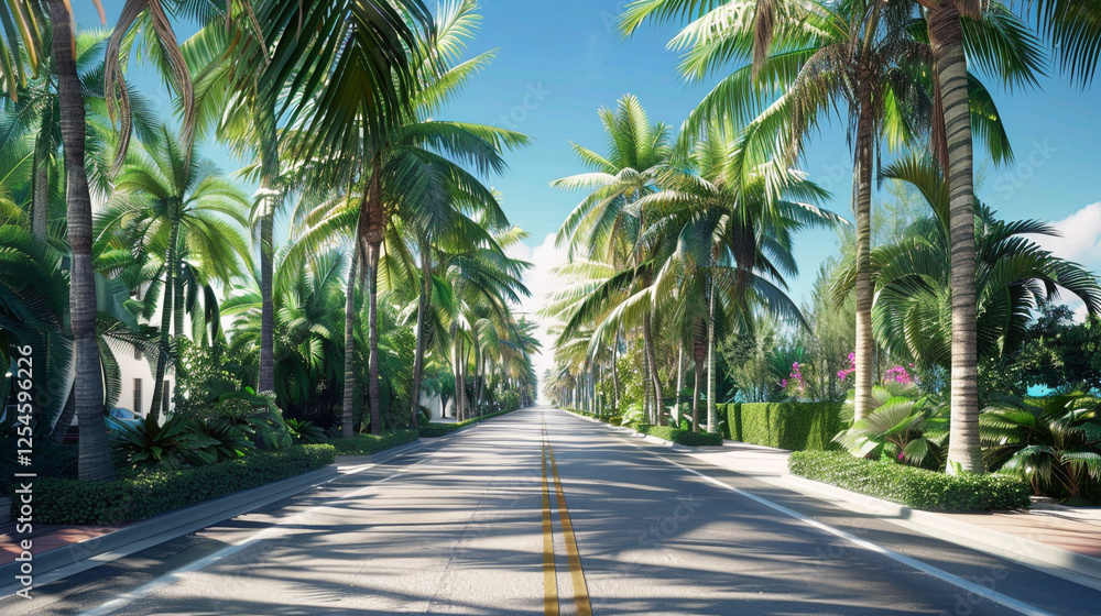 palm trees on the street palm trees on the street