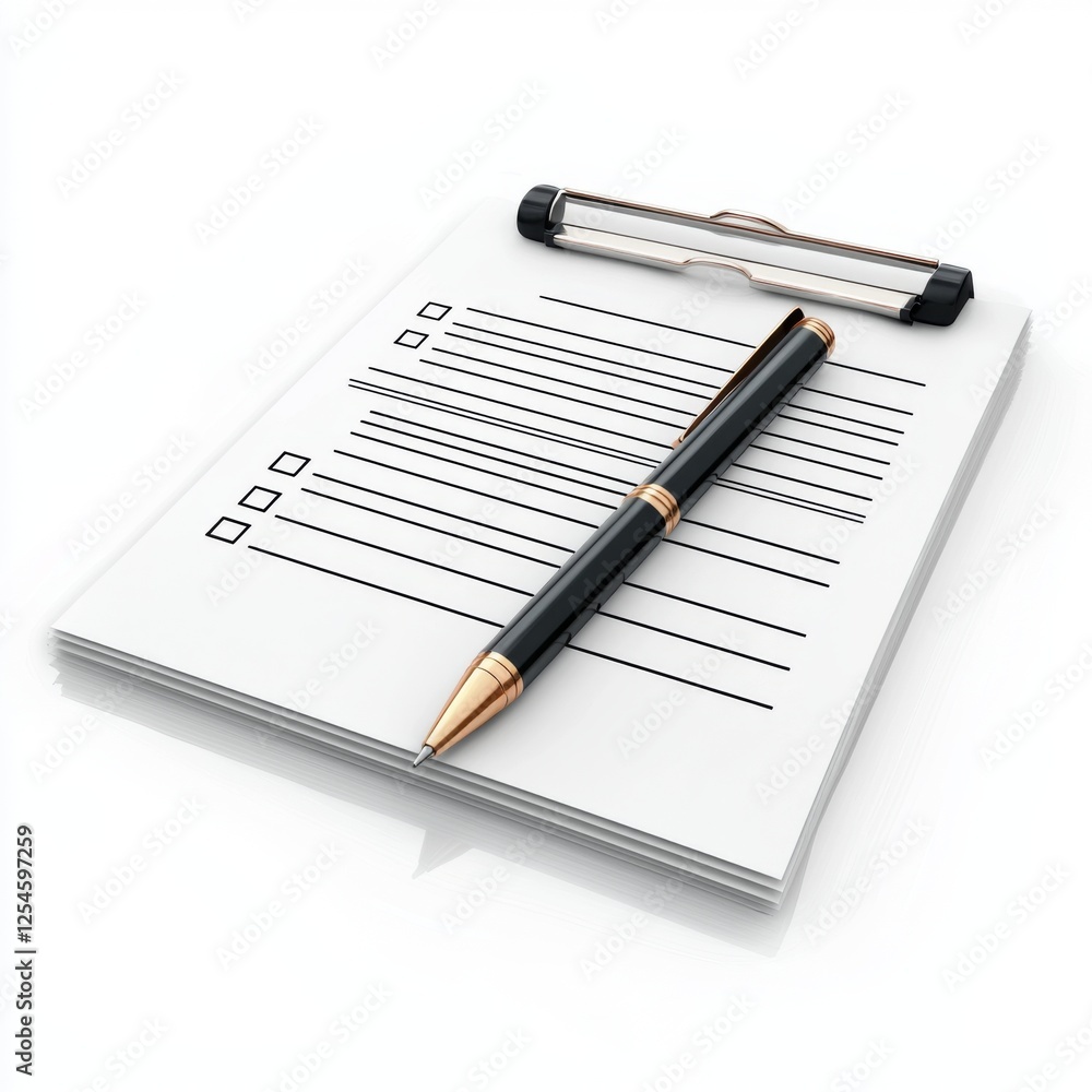 Blank Checklist on Clipboard with Pen Ready for Task Management and Organization in Business or Personal Use Blank Checklist on Clipboard with Pen Ready for Task Management and Organization in Business or Personal Use