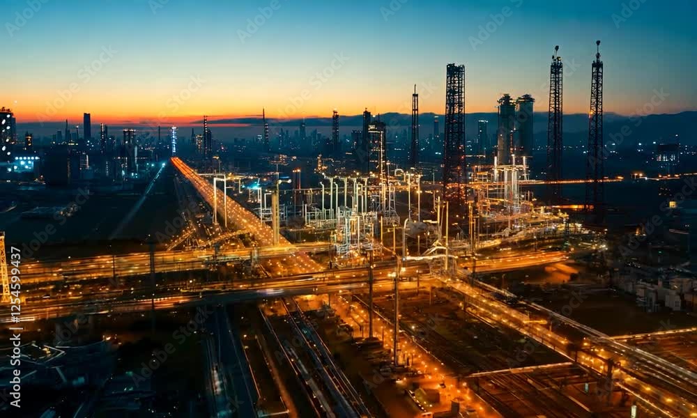 Futuristic Port Powered by Smart Grid and Clean Energy Illuminates Bustling Cityscape at Night Futuristic Port Powered by Smart Grid and Clean Energy Illuminates Bustling Cityscape at Night