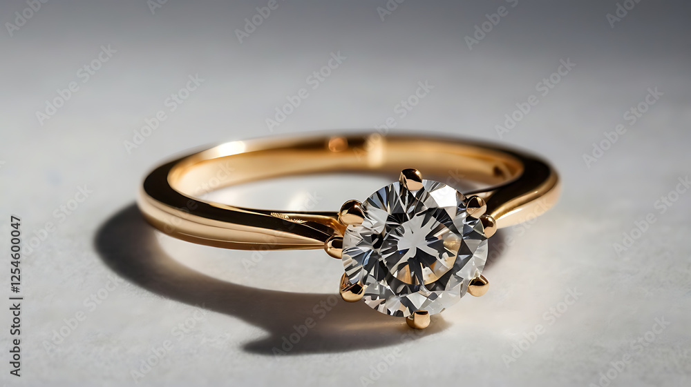 A beautiful gold ring with diamonds, perfect for engagement or as a luxury gift A beautiful gold ring with diamonds, perfect for engagement or as a luxury gift