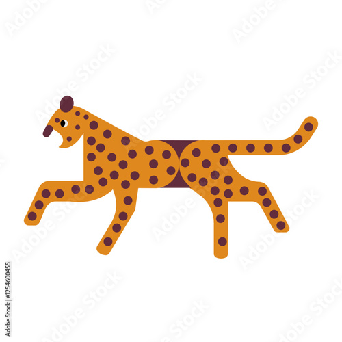 Flat design running cheetah vector illustration
