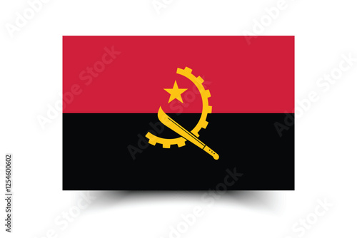 Angola flag official colors and proportion digital vector illustration.