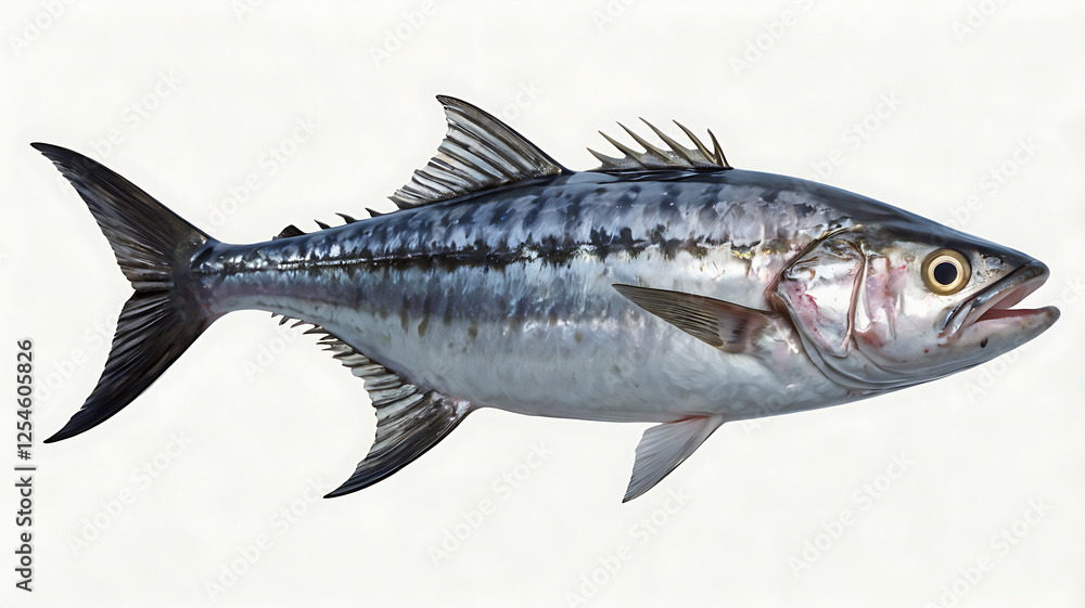 Fototapeta premium A fresh fish on a white background, isolated and ready for cooking