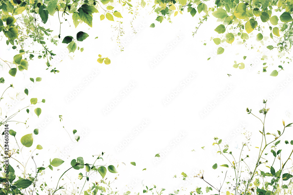 green leaf frame border isolated on white background for spring summer design green leaf frame border isolated on white background for spring summer design