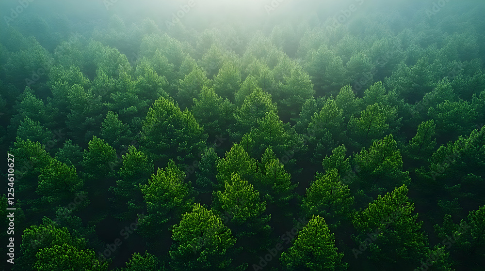 Dense Forest Canopy With Verdant Trees Dense Forest Canopy With Verdant Trees