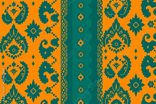 Seamless Colorful Ikat Pattern – Boho Tribal Fabric for Fashion & Decor