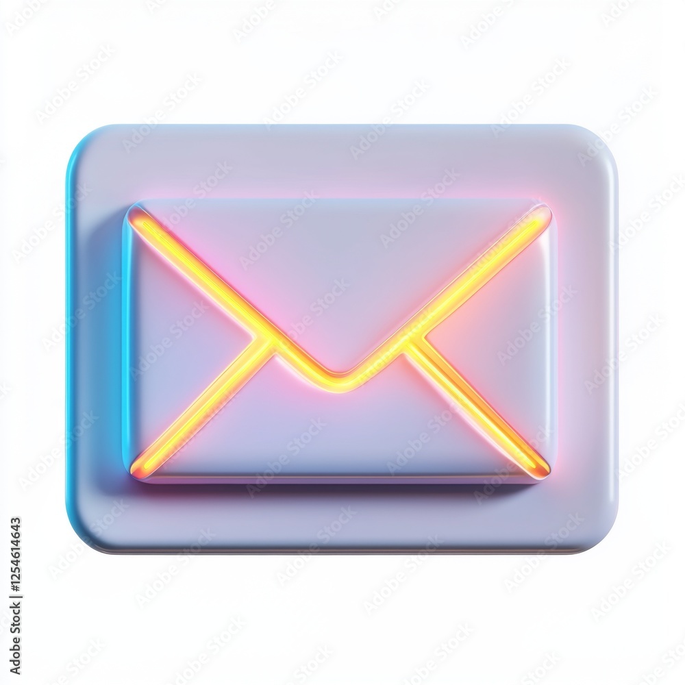 Neon Envelope Icon with Bright Glow on a Soft Background Ideal for Communication and Digital Marketing Concepts Neon Envelope Icon with Bright Glow on a Soft Background Ideal for Communication and Digital Marketing Concepts