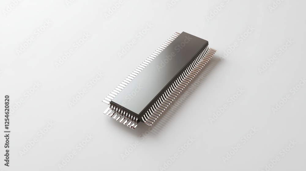 Close-up of a computer chip on white background