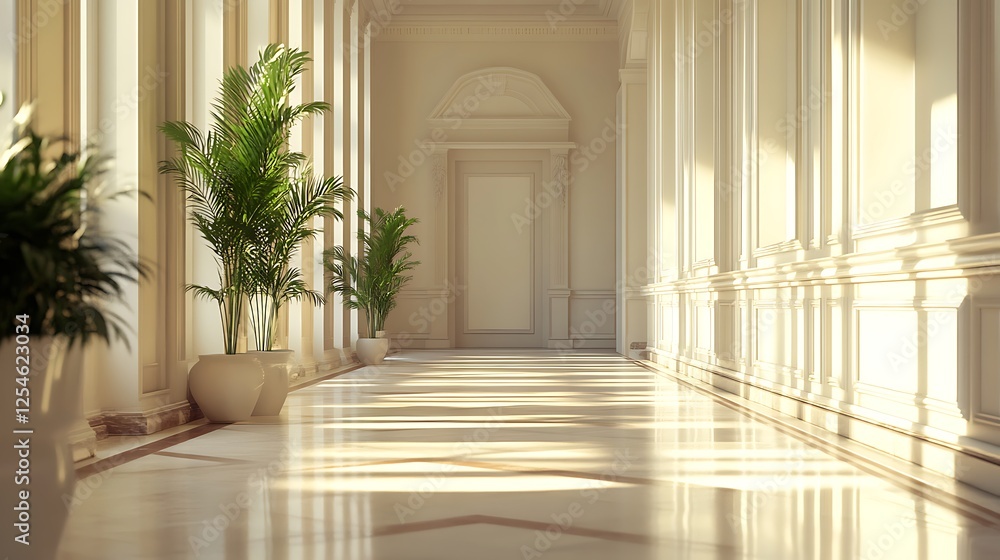 Fototapeta premium airy hallway with natural light and simple d�cor 