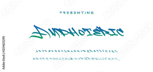 Marker Graffiti Font, handwritten Typography vector illustration.