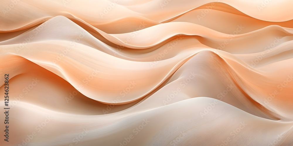 Obraz premium Innovative Abstract Background with Flowing Soft Waves in Warm Peach and Cream Tones for Modern Design