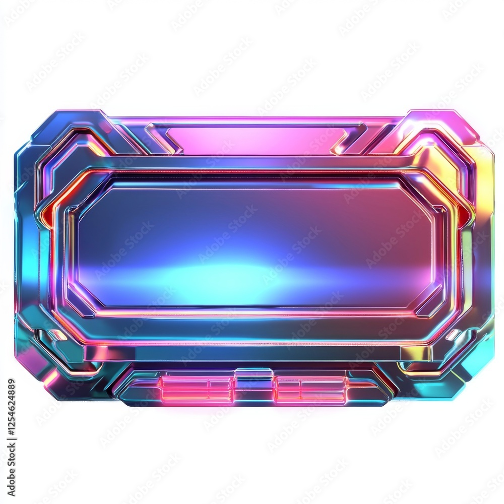 Obraz premium Vibrant Abstract Metallic Rectangle with Glossy Finish and Play of Light for Creative Backgrounds and Designs