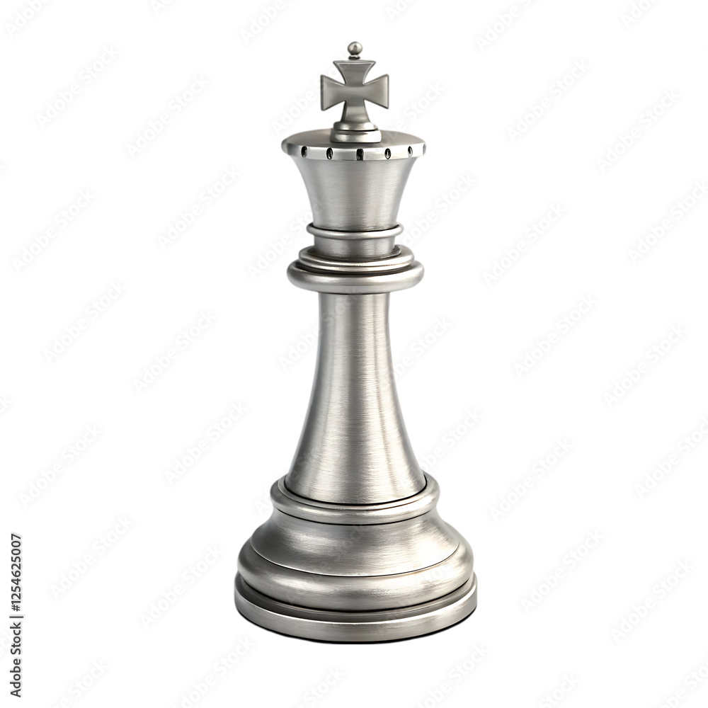 High quality silver queen chess piece isolated on white background. chess queen illustration on white High quality silver queen chess piece isolated on white background. chess queen illustration on white