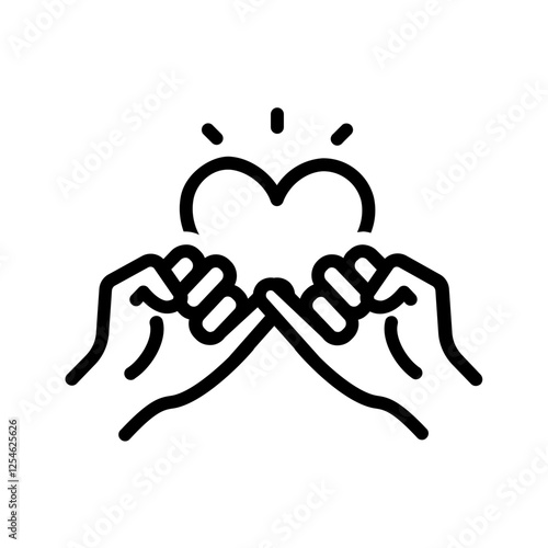 Vector black line icon for Promise day
