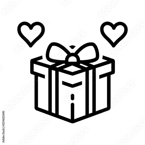 Vector black line icon for Love surprise