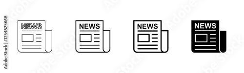 Newspaper icon vector isolated on white background. news paper icon vector