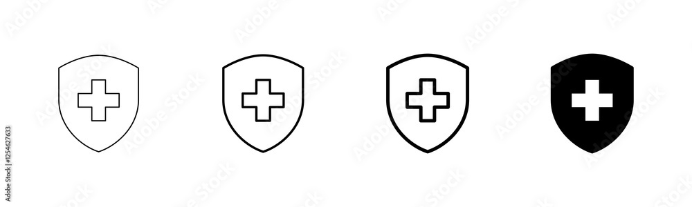 Health insurance icon vector isolated on white background. Insurance health document icon Health insurance icon vector isolated on white background. Insurance health document icon