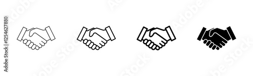 Business handshake icon vector isolated on white background. Handshake icon vector. contract agreement. Trust icon vector. Deal. Done. partnership icon