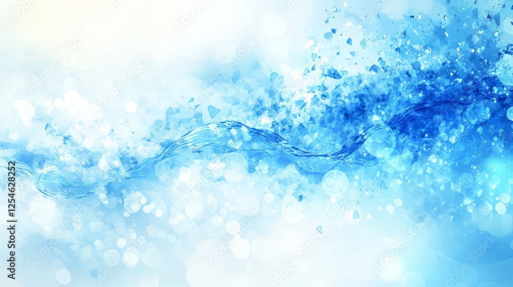 Vibrant blue abstract wave background with soft textures and light bokeh effects. Vibrant blue abstract wave background with soft textures and light bokeh effects.