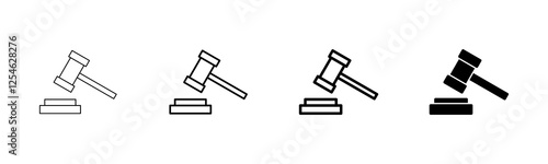 Gavel icon vector isolated on white background. Hammer icon vector. Judge Gavel Auction Icon Vector. Bid
