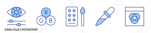 color picker, color adjustment, rgb, color palette. Color Icon vector illustration. Line Duotone style. Editable stroke
